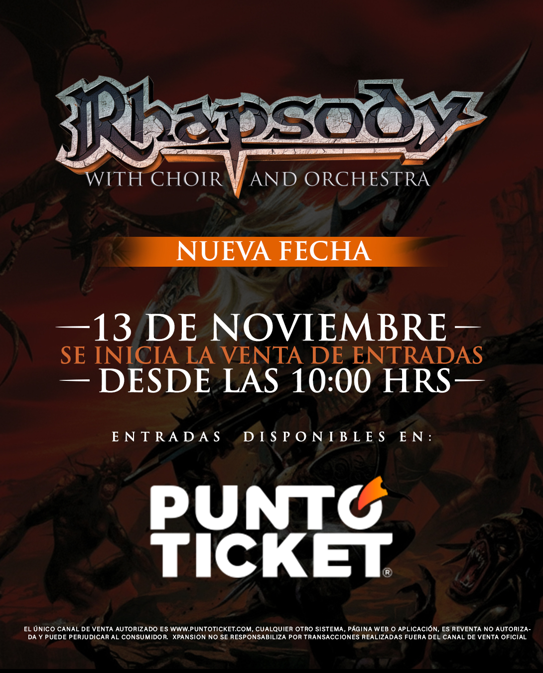 Por éxito de ventas, Rhapsody confirma segunda fecha con coro y orquesta en Chile